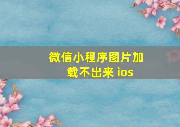 微信小程序图片加载不出来 ios